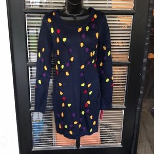 Xhilaration Blue Long Sleeve Crew Neck Sweater Dress